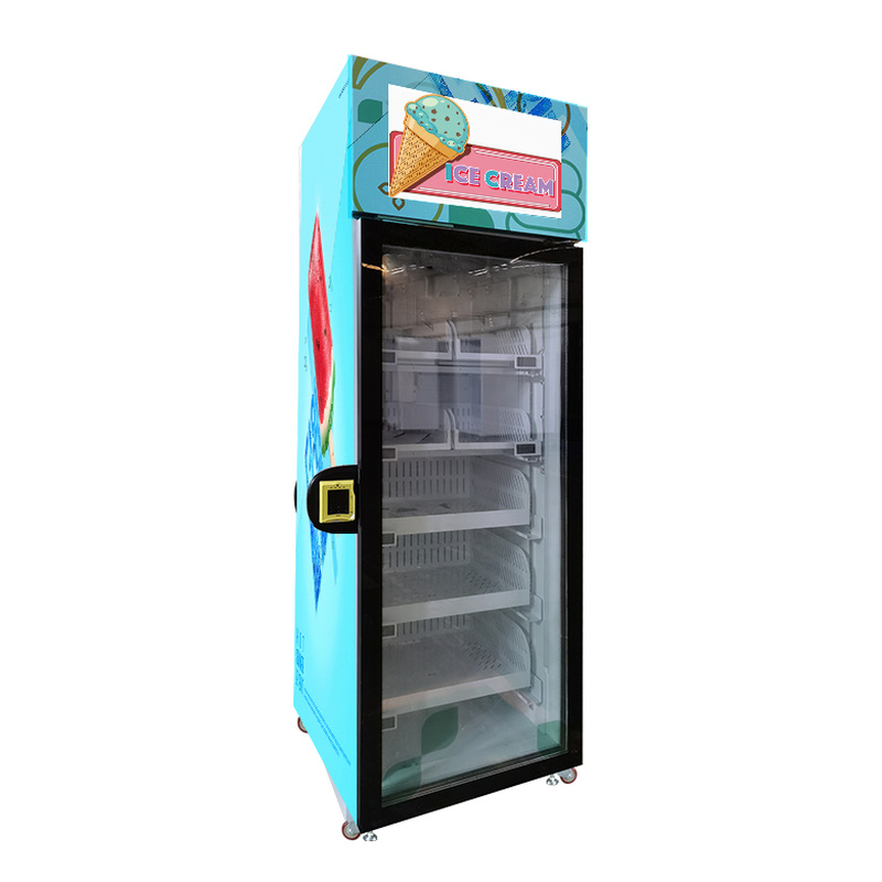 ice cream vending machine, yogurt vending mahcine, freezer smart fridge vending machine, vending machine with card reader